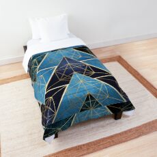 Geometric Excellence in Blue Comforter