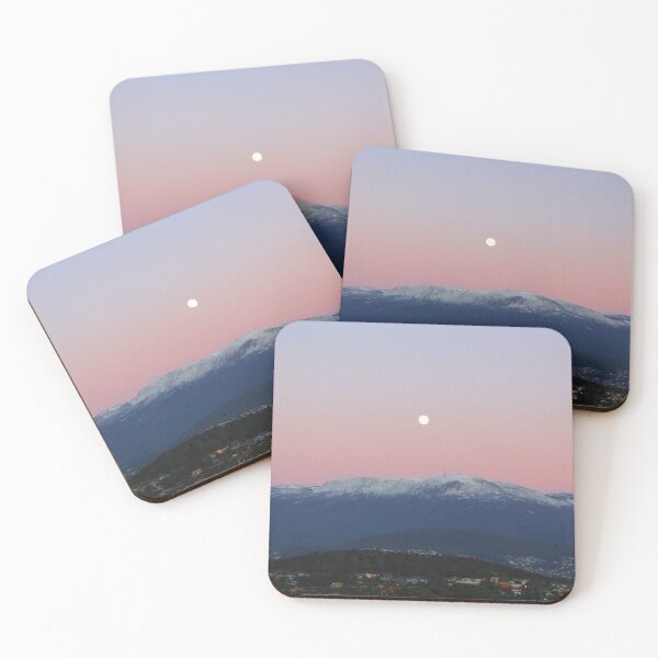 Item preview, Moon setting over Mt. Wellington, Hobart, Tasmania at sunrise designed and sold by Kirsten Covington.