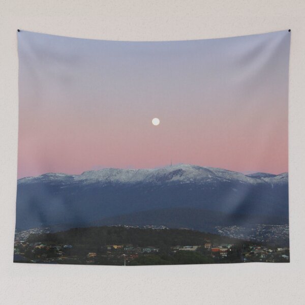 Item preview, Moon setting over Mt. Wellington, Hobart, Tasmania at sunrise designed and sold by Kirsten Covington.