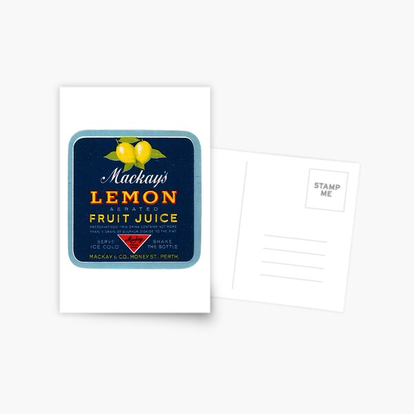 Mackay's Lemon Aerated Fruit Juice State Library of Western Australia Postcard