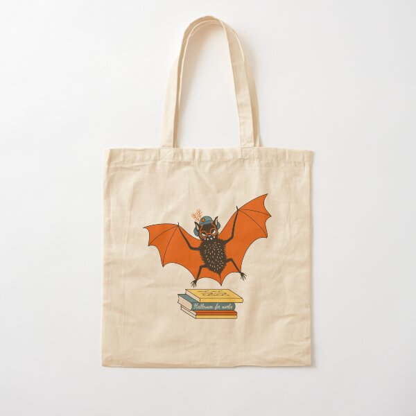 Bat granny in the library Cotton Tote Bag