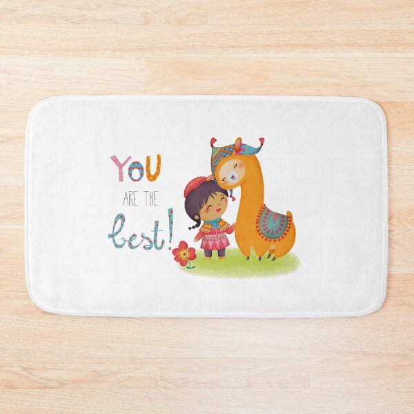 Item preview, Peruvian girl and llama best friends illustration designed and sold by Angela Sbandelli.