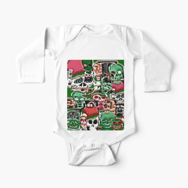 skulls christmas Long Sleeve Baby One-Piece
