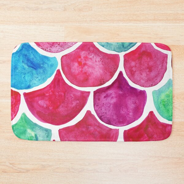 Item preview, Mermaid Scales Scarlett Red & Turquoise designed and sold by Niina  Niskanen.