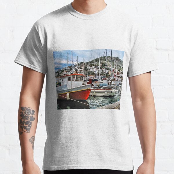 Colorful Fishing Boats - Island of Aegina, Greece Classic T-Shirt