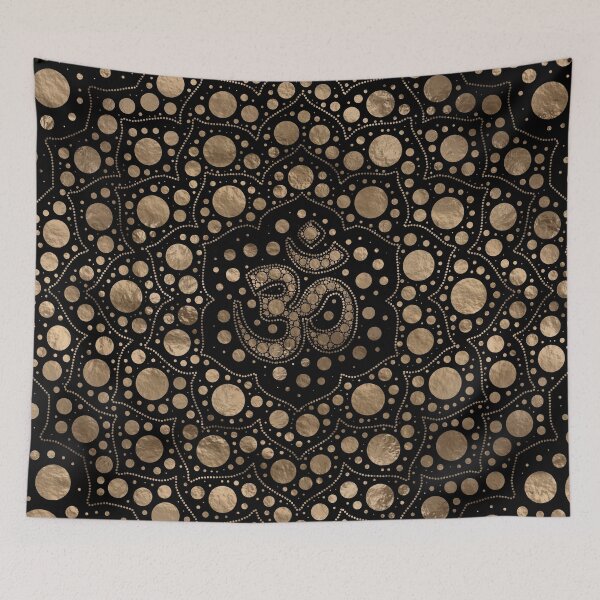 Item preview, OM Symbol - Dot Art - Black and Gold designed and sold by k9printart.
