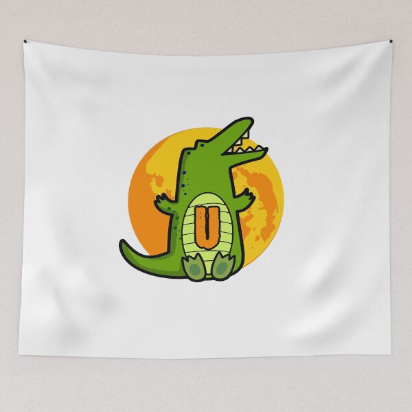 Aperçu de l'œuvre Lettre de l'alphabet U Snappy Alligator créée et vendue par kidsmonogram.