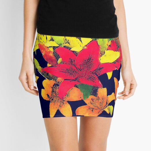 Large Bunch of Flowers Mini Skirt