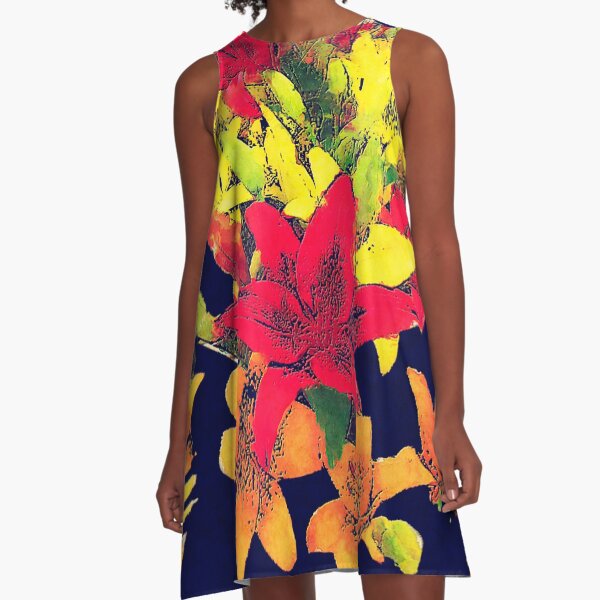 Large Bunch of Flowers A-Line Dress