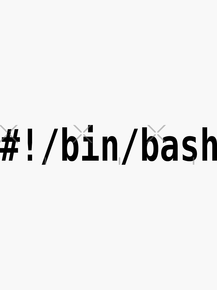 bin/bash Black Text Design for Command Line Hackers" Sticker for Sale
