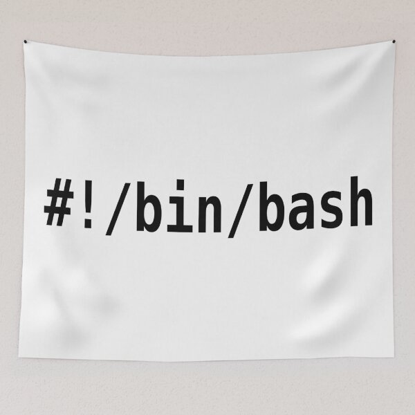 Item preview, #!/bin/bash - Black Text Design for Command Line Hackers designed and sold by ramiro.