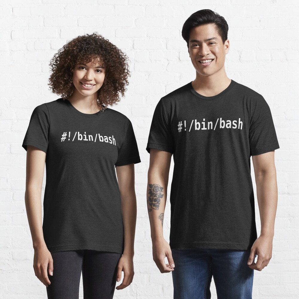#!/bin/bash - White Text Design for Command Line Hackers Essential T-Shirt