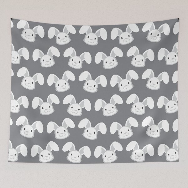 Item preview, Cute White Bunny on Gray background designed and sold by sigdesign.