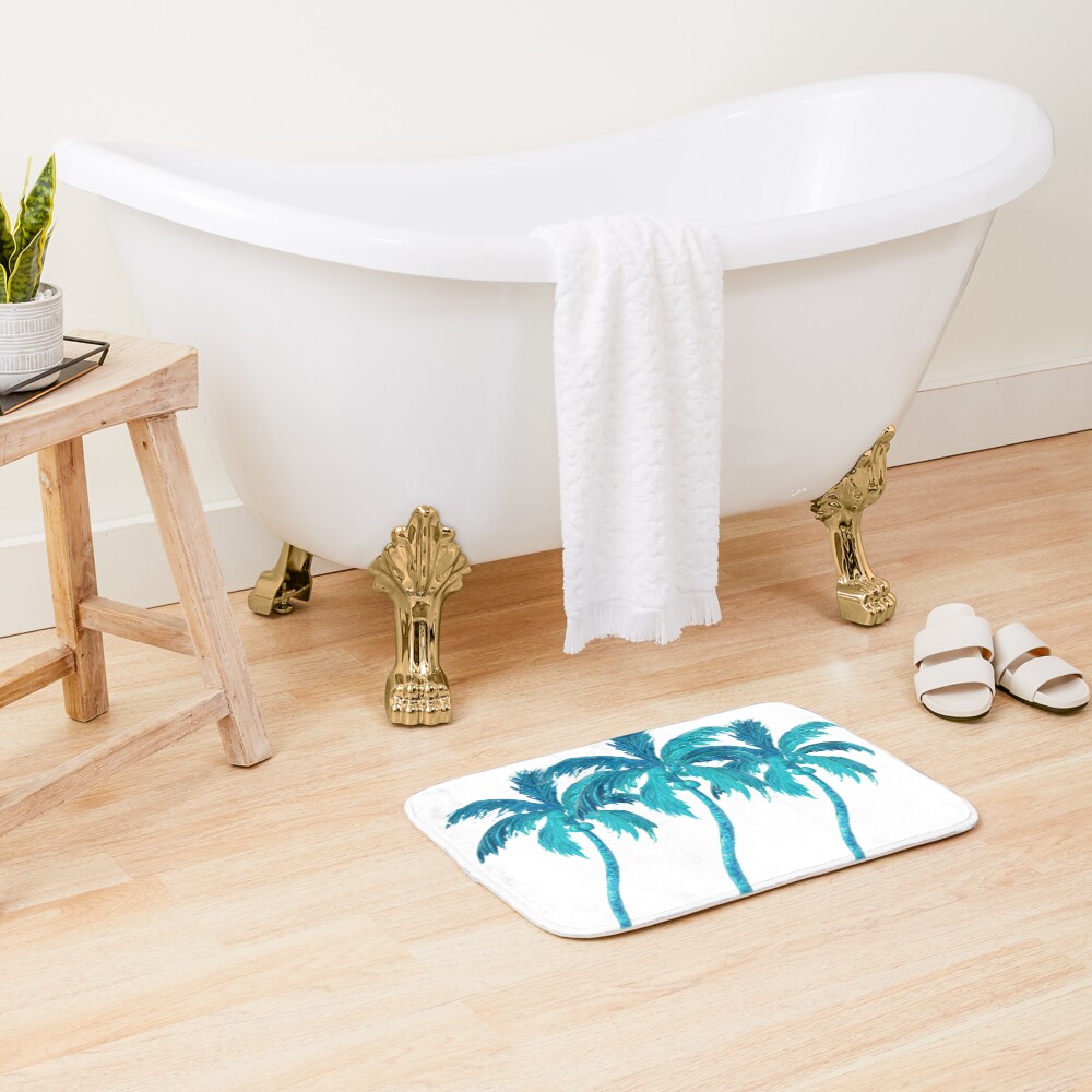 Three Coconut Palm Trees Bath Mat