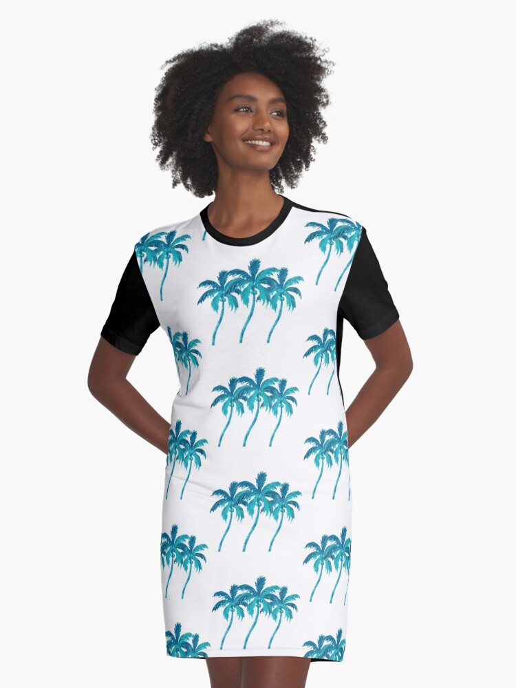 palm tree shirt dress