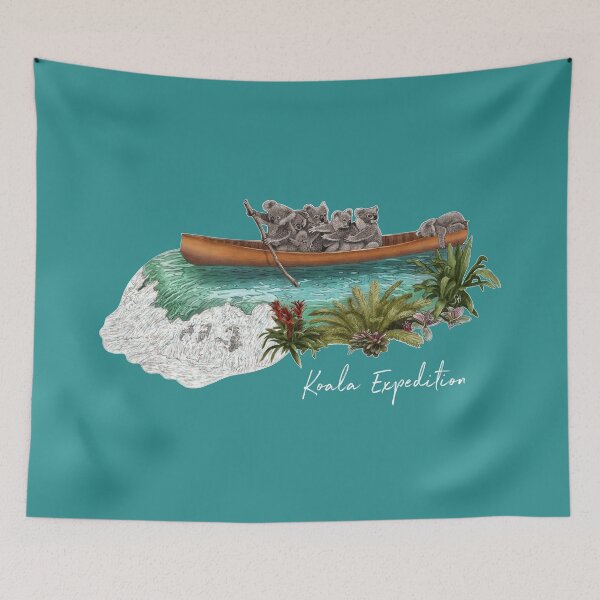 Item preview, Koala bears on jungle expedition in canoe designed and sold by Sina Holste.