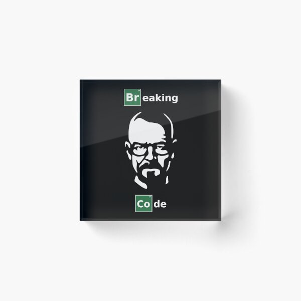Breaking Code - White/Green Parody Design for Programmers Acrylic Block