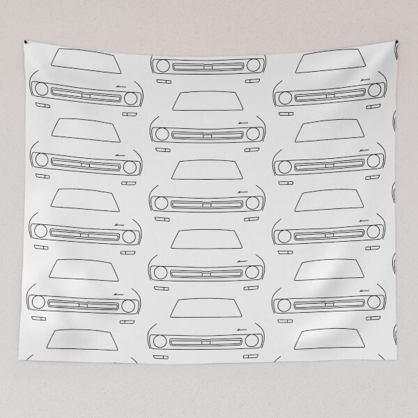 Aperçu de l'œuvre Graphique de contour de voiture classique Morris Marina (noir) créée et vendue par soitwouldseem.