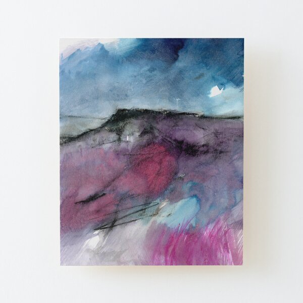 Purple Moor - Peak District Landscape painting Wood Mounted Print