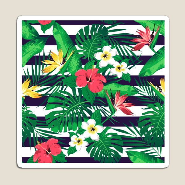 Aperçu de l'œuvre Rayure Florale Tropicale créée et vendue par kate-creates.