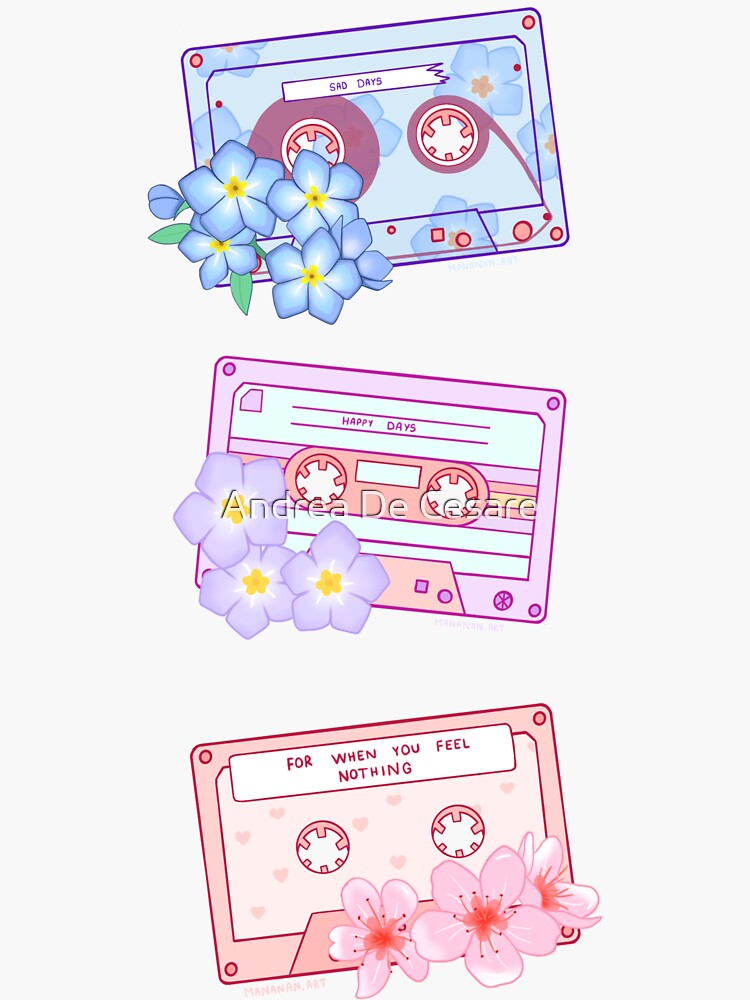 Casette Vitage - Aesthetic- Kawaii and Cutter - Vitage music - Vitage  Kawaii Sticker by Andrea De Cesare