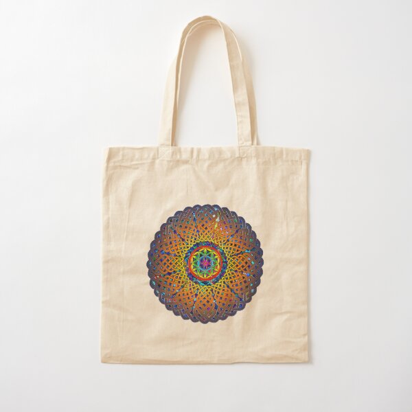 Flower of Life Celtic Mandala Cotton Tote Bag