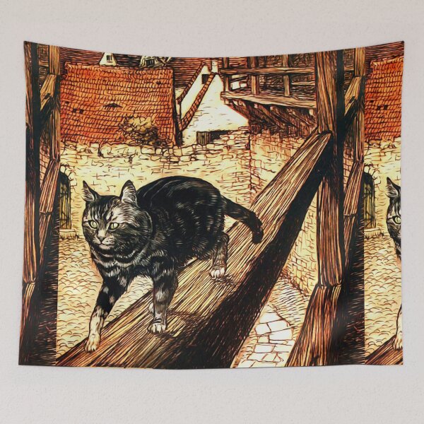 Item preview,  Arthur Rackham - sneaking prowling cat designed and sold by Vintage Designs +.