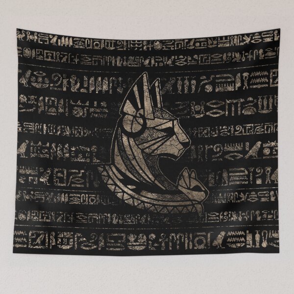 Item preview, Bastet Egyptian Goddess -vintage gold on black designed and sold by k9printart.
