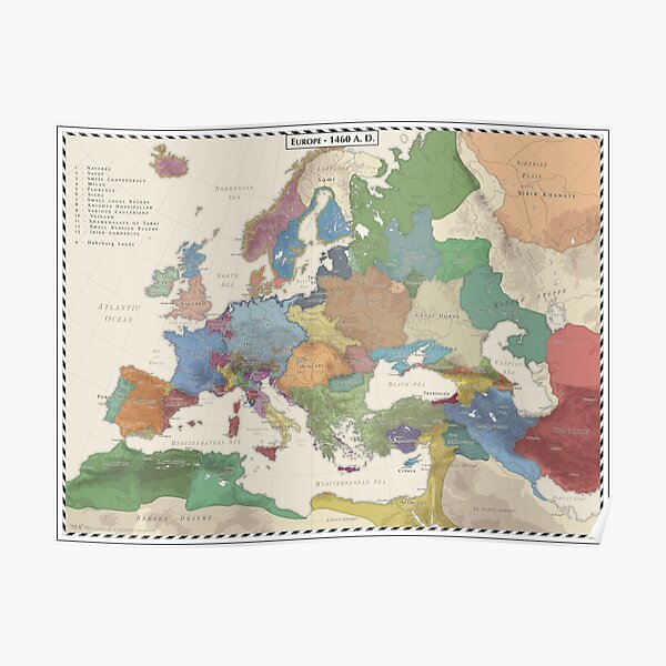 Europe AD 1460 Poster