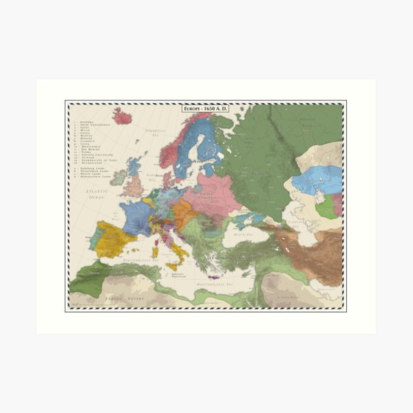 Europe AD 1650 Art Print