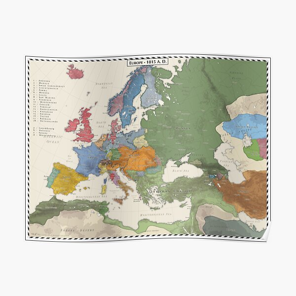 Europe AD 1815 Poster