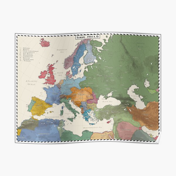 Europe AD 1914 Poster