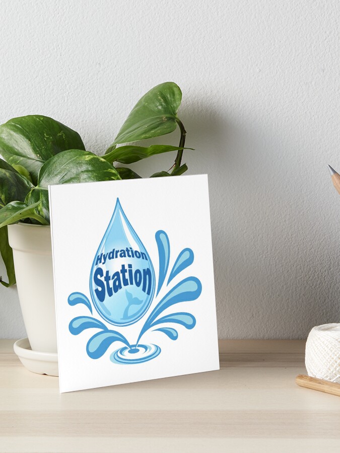 Hydration Station Logo Design With Water Drop And Whale Tail Silhouette Art Board Print By Zit Zat Zot Redbubble