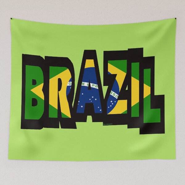 Item preview, Brazil Font with Brazilian Flag designed and sold by Havocgirl.