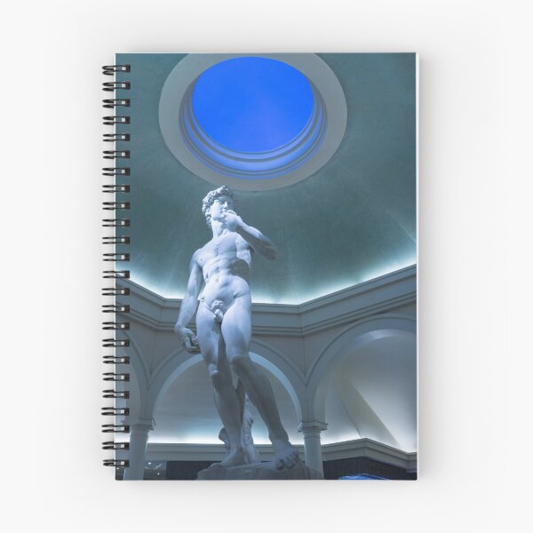 Aperçu de l'œuvre Nude Perfection - Michelangelos David sous un oculus bleu créée et vendue par Georgia Mizuleva.