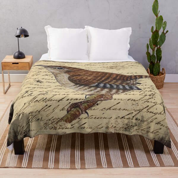 Item preview, Sweet Little Wren on Vintage Writing Background. designed and sold by TTWG.