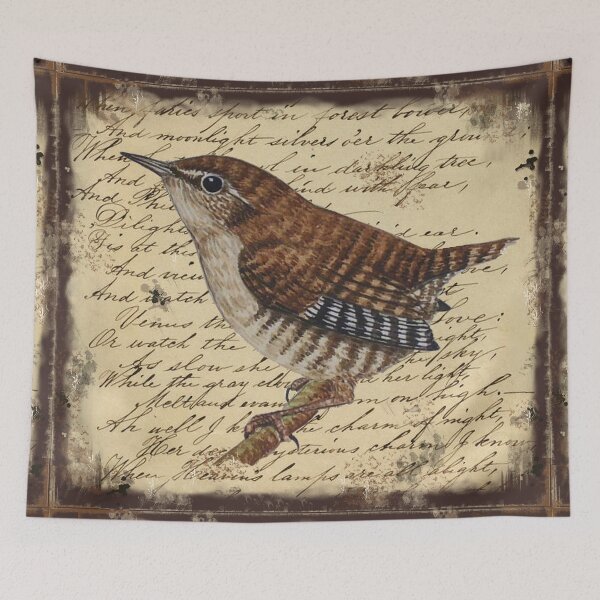 Item preview, Sweet Little Wren on Vintage Writing Background. designed and sold by TTWG.
