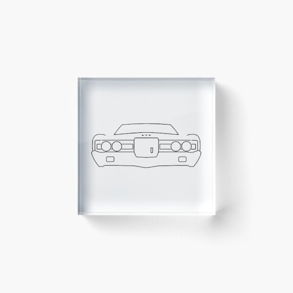1971 Ford LTD outline graphic (black) Acrylic Block