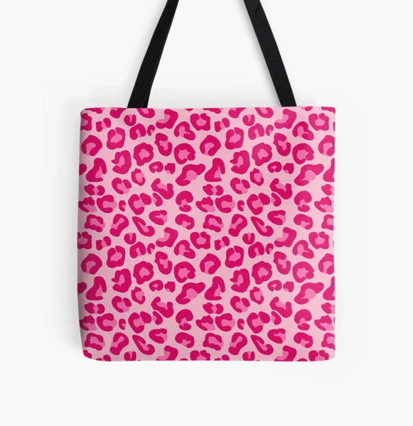 Ella shops & Elly pink leopard print fringe tote