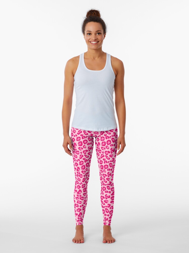 Leopard Print in Pastel Pink, Hot Pink and Fuchsia  Leggings for