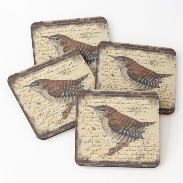 Item preview, Sweet Little Wren on Vintage Writing Background. designed and sold by TTWG.