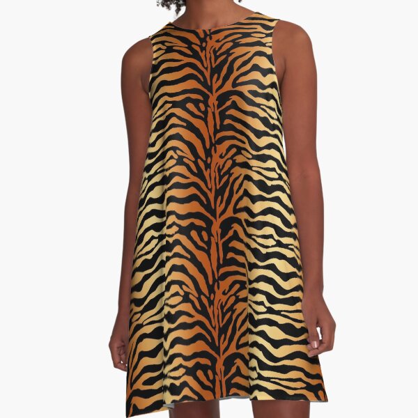 Artikel-Vorschau von Tiger Stripes Animal Print in tiefem Bernstein, Schwarz und Beige, designt und verkauft von Marymarice.