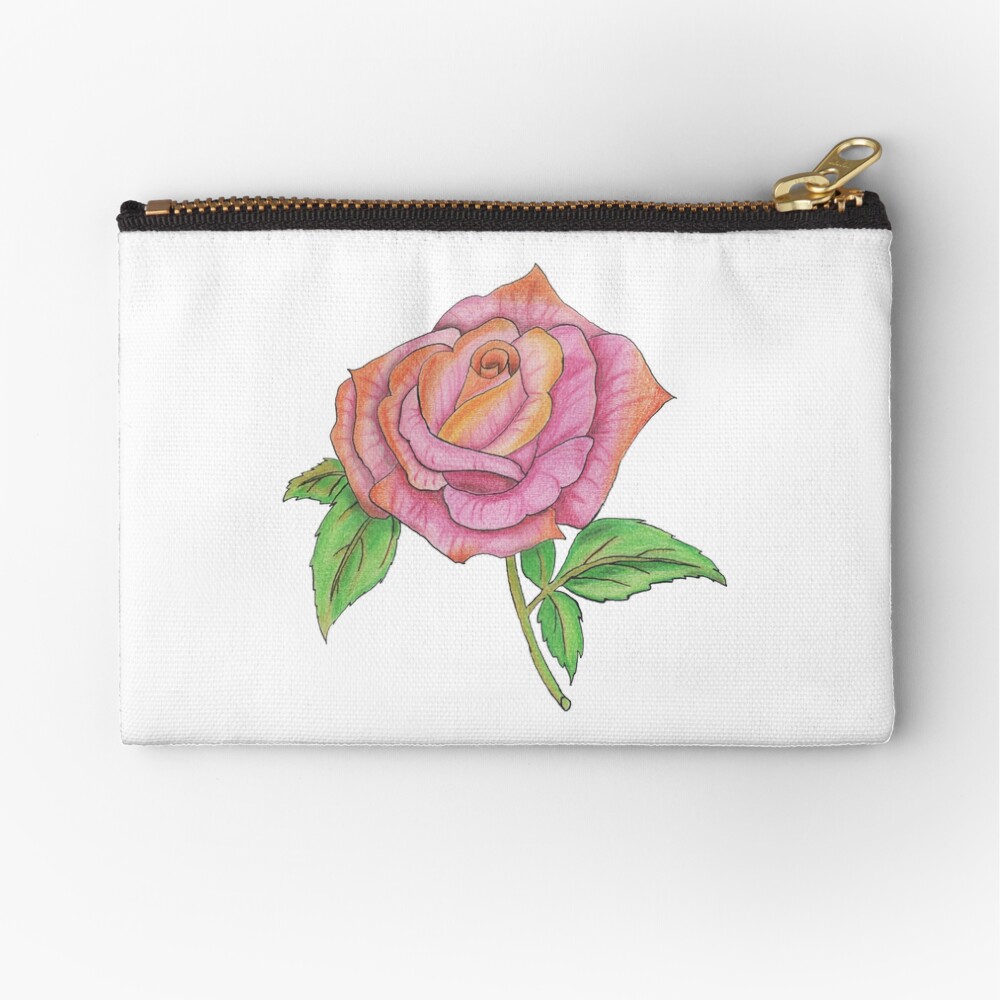 Colorful Rose Zipper Pouch