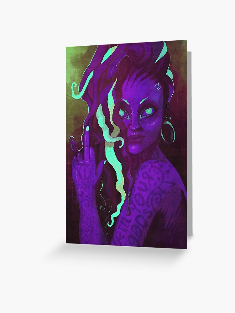 Thumbnail 1 of 2, Greeting Card, k1lly0urg0ds designed and sold by z0mbieparade.
