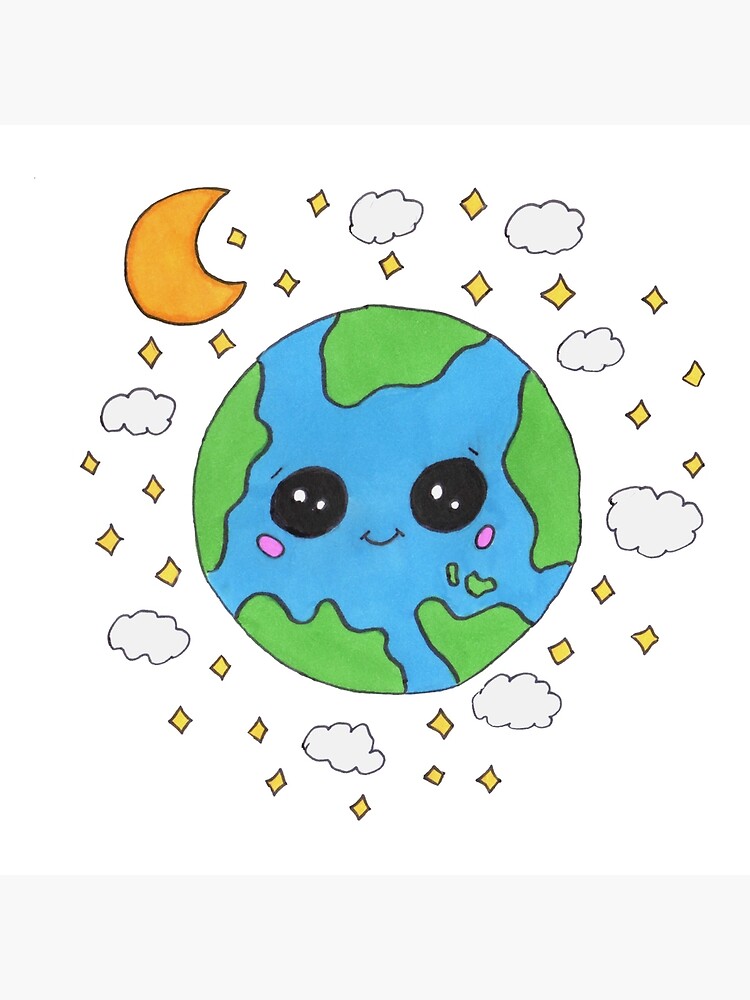 Earth kawaii drawing cute