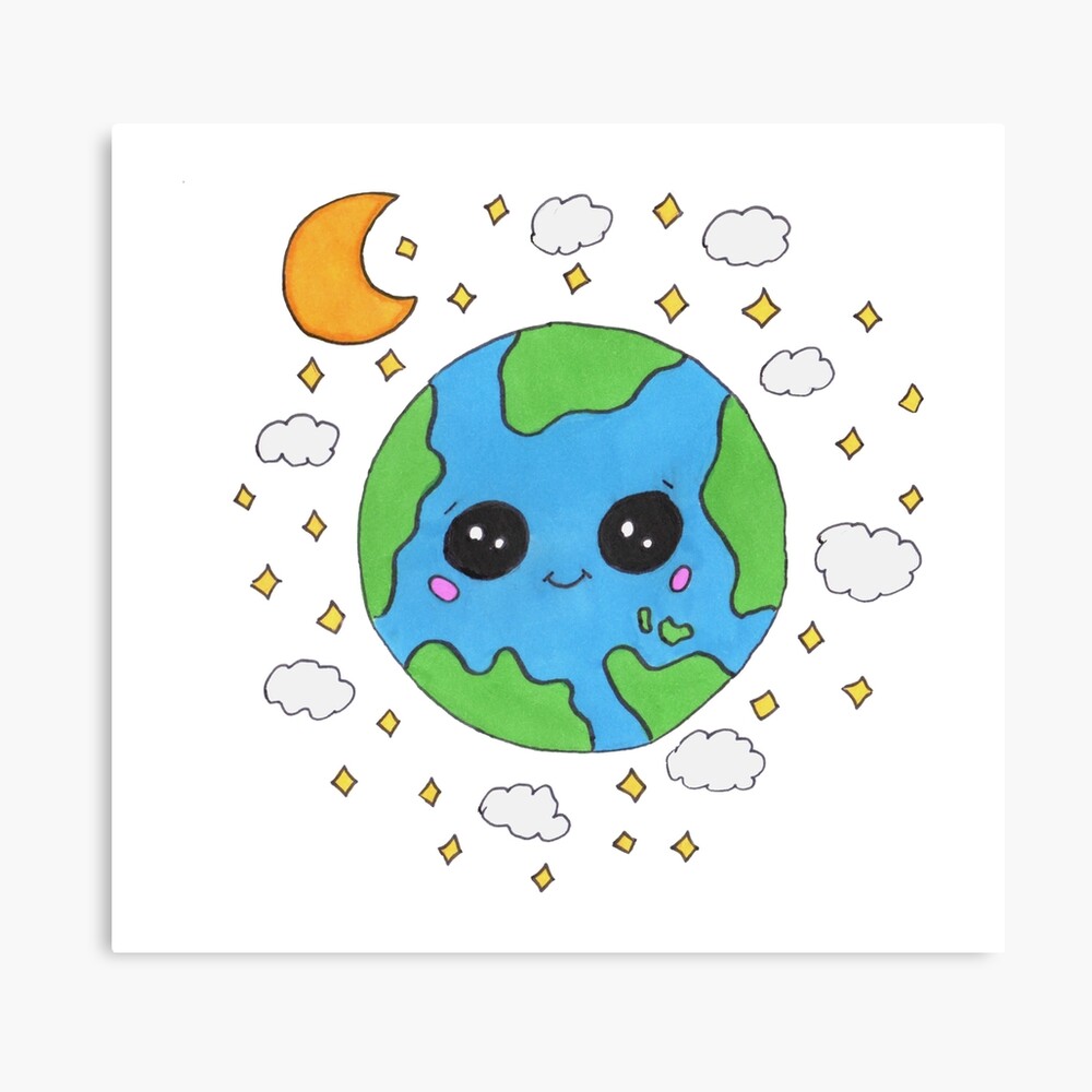 Drawing Simple Human Moon Day Earth Planet Cute Free Button PNG Images |  PSD Free Download - Pikbest