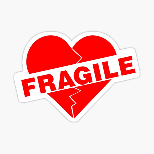 "Fragile heart which breaks easily" Sticker for Sale by vvksyama2013