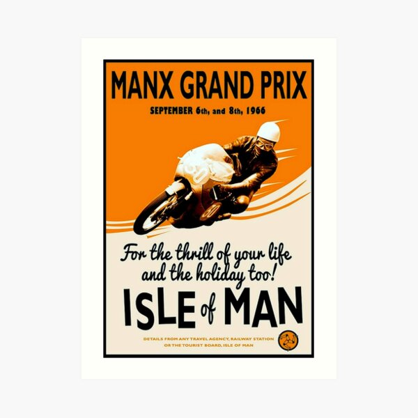 "MANX GRAND PRIX" Motorcycle Racing Print Art Print
