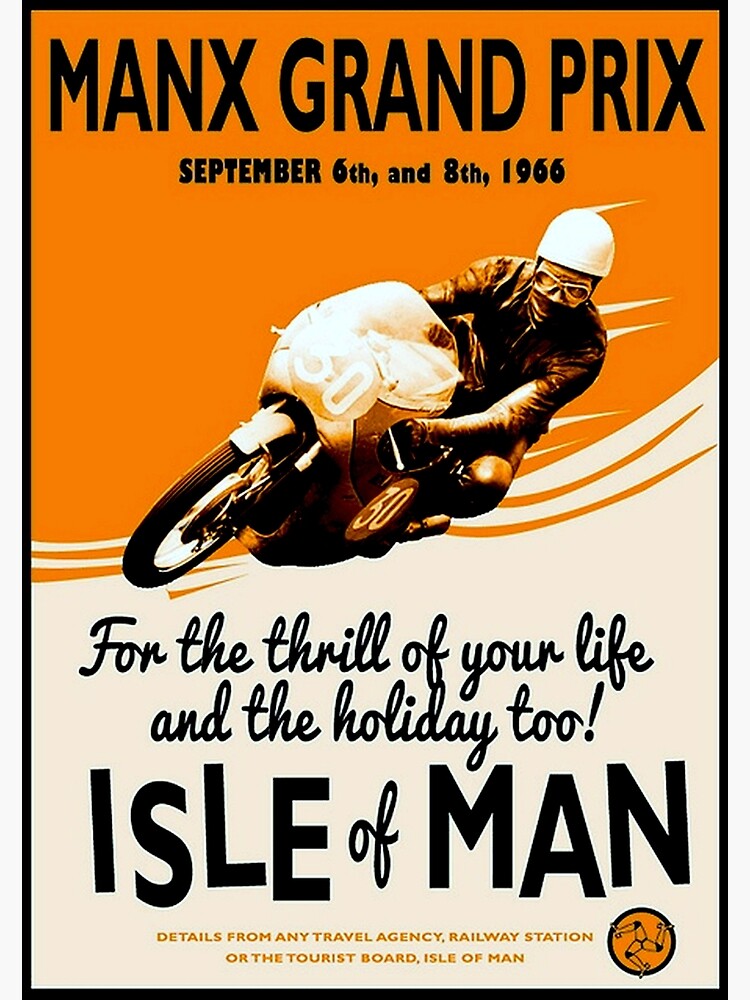 ""MANX GRAND PRIX" Motorcycle Racing Print" Poster for Sale by