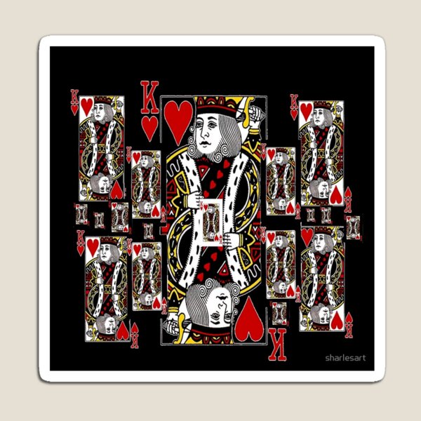 BLACK KING OF HEARTS CASINO PLAYING CARDS Magnet